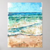 Abstract strand Kustkunst en Zee Poster (Voorkant)