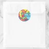 Abstract strand ronde sticker (Tas)