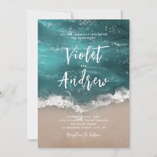 Abstract strand van mousserende oceaan kaart (Voorkant)