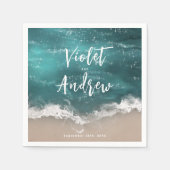 Abstract strand van mousserende oceaan servet (Voorkant)