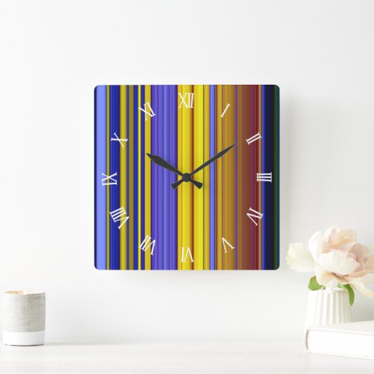 Abstract Stripes Design 1 Vierkante Klok (Huis)