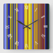 Abstract Stripes Design 1 Vierkante Klok (Voorkant)