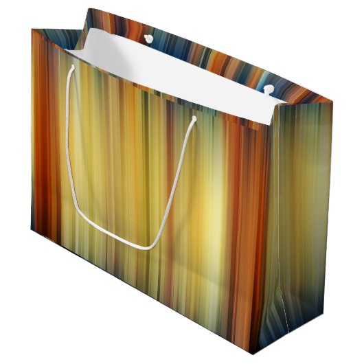 Abstract Stripes Spectrum Background Blue Gold Groot Cadeauzakje (Voorkant Gekanteld)