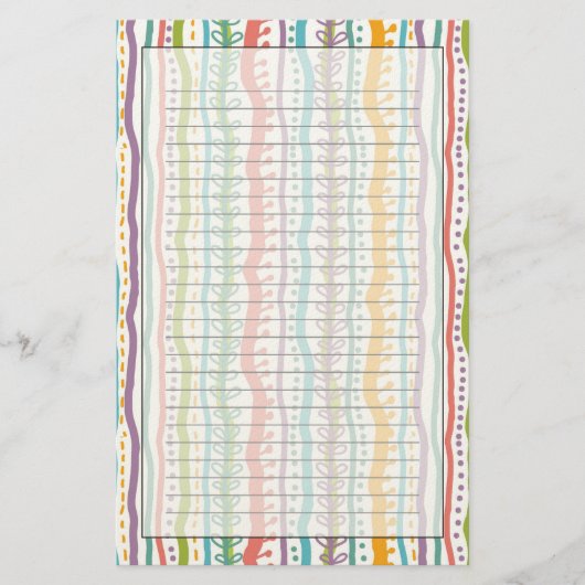 Abstract Stripes - Verticaal patroon Briefpapier (Voorkant)