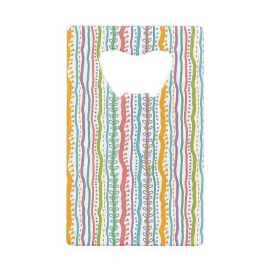 Abstract Stripes - Verticaal patroon Kredietkaart Flessenopener (Voorkant)