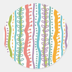 Abstract Stripes - Verticaal patroon Ronde Sticker