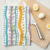 Abstract Stripes - Verticaal patroon Theedoek (Quarter Fold)