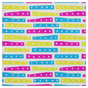 Abstract Strips Patroon - Kleuren 02 op wit Stof