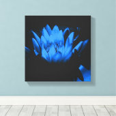 Abstract stromend blauw water Lily Lotus Canvas Afdruk (Insitu (Houten vloer))