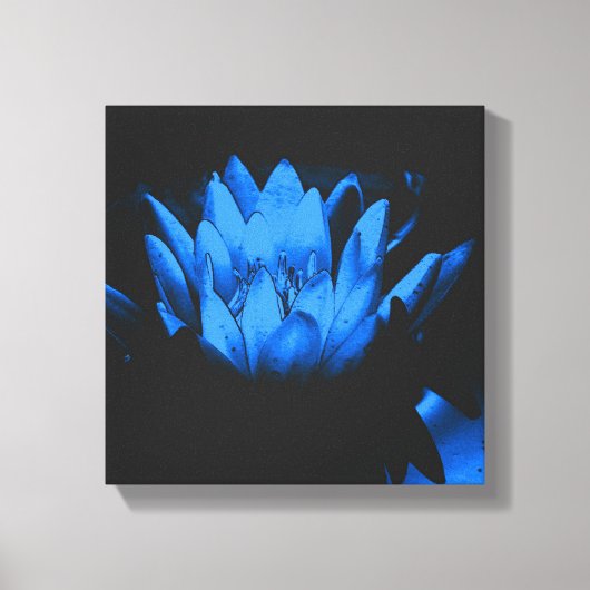 Abstract stromend blauw water Lily Lotus Canvas Afdruk (Voorkant)