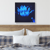 Abstract stromend blauw water Lily Lotus Canvas Afdruk (Insitu (Slaapkamer))
