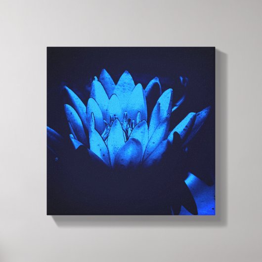 Abstract stromend blauw water Lily Lotus Canvas Afdruk (Voorkant)