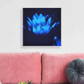 Abstract stromend blauw water Lily Lotus Canvas Afdruk (Insitu (Woonkamer))
