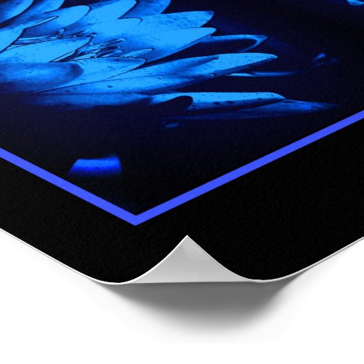 Abstract stromend blauw water Lily Lotus Poster (Hoek)
