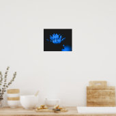 Abstract stromend blauw water Lily Lotus Poster (Keuken)