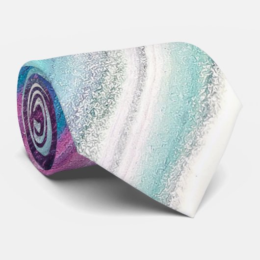 abstract stropdas met blauwe frambozen (Opgerold)