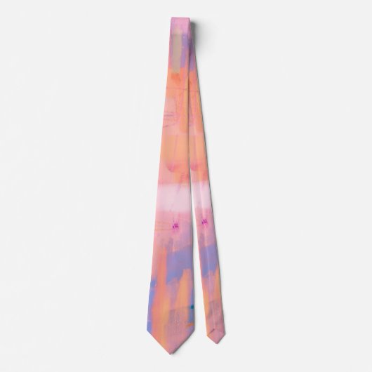 Abstract Stropdas Pastel Kleuren Sinaasappel Strop (Voorkant)