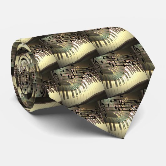 Abstract Stropdas van Piano (Opgerold)