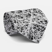 Abstract Stropdas Zwart-wit Scribbles Artistiek (Opgerold)