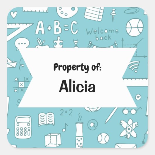 Abstract studententenkamp op school vierkante sticker (Voorkant)