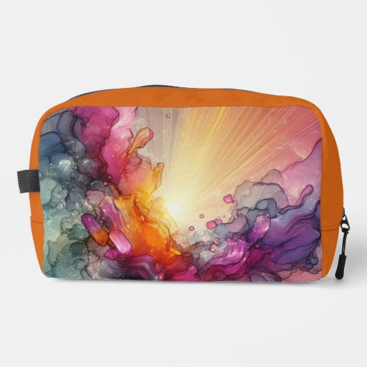 Abstract Sun Rays Floral Cloud Ink Landscape Toilettasje (Voorkant)