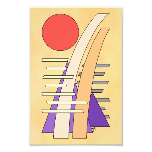 Abstract Sun, Shadows, Reflections, and Structures Foto Afdruk (Voorkant)