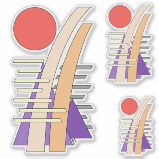 Abstract Sun, Shadows, Reflections, and Structures Sticker (Voorkant)