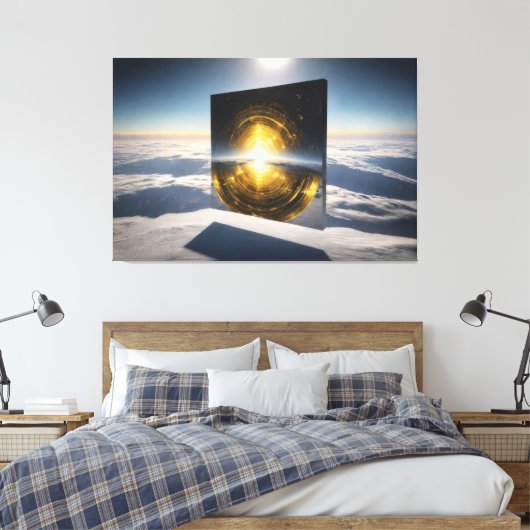 Abstract Sun Stone Canvas Afdruk (Insitu (Slaapkamer))