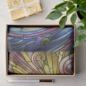 Abstract Sun Wave Glas in lood Tissuepapier (Geschenk)