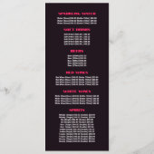 Abstract Sunrise, Restaurant Slimline Menu (Achterkant)