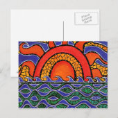 Abstract Sunset Colorful Art Postcard Briefkaart (Voorkant / Achterkant)