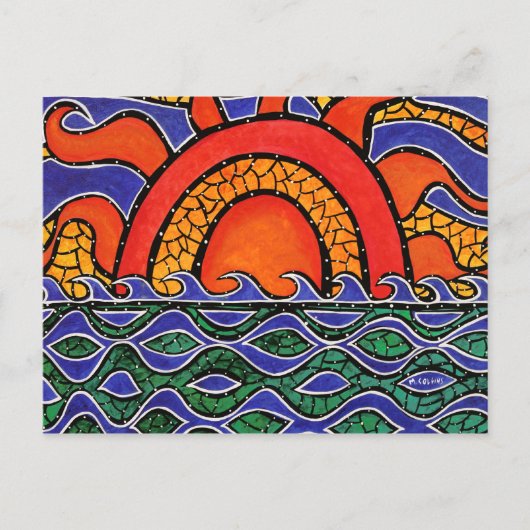 Abstract Sunset Colorful Art Postcard Briefkaart (Voorkant)
