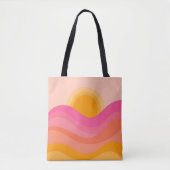 Abstract Sunset Tote Bag | Pastel Wave (Devant)