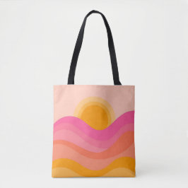 Abstract Sunset Tote Bag | Pastel Wave
