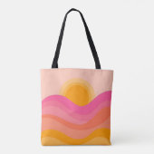 Abstract Sunset Tote Bag | Pastel Wave (Achterkant)