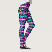 Abstract surfbaar Turquoise Hot Pink Yellow Black Leggings (Rechts)