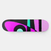 Abstract surfbaar Turquoise Hot Pink Yellow Black Skateboard (Horizontaal)