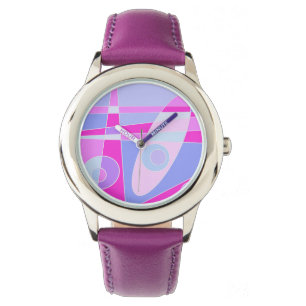Abstract surfbaar warm roze Paars Horloge
