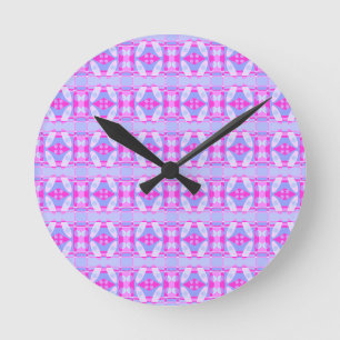 Abstract surfbaar warm roze Paars Ronde Klok