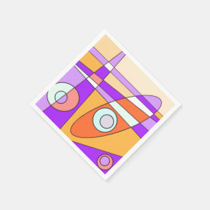 Abstract Surfende Oranje Paars Servet