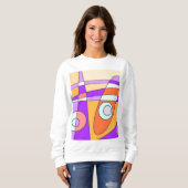 Abstract Surfende Oranje Paars Trui (Voorkant volledig)