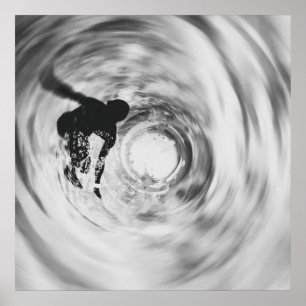 Abstract Surfer Silhouette Poster
