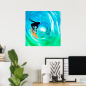 Abstract Surfer Silhouette Poster (Thuiskantoor)