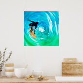 Abstract Surfer Silhouette Poster (Keuken)