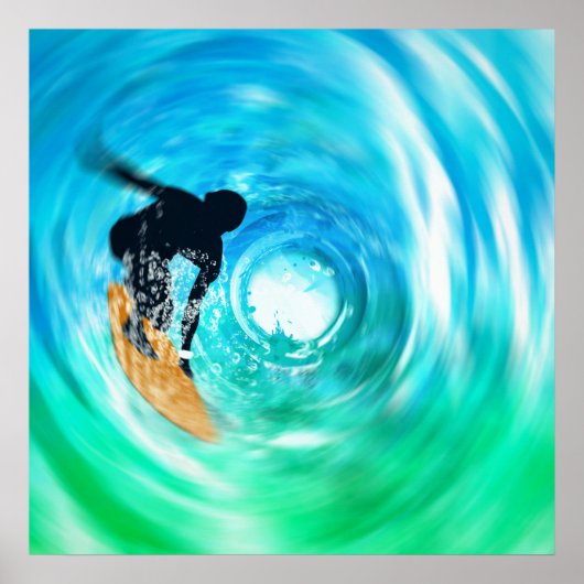 Abstract Surfer Silhouette Poster (Voorkant)