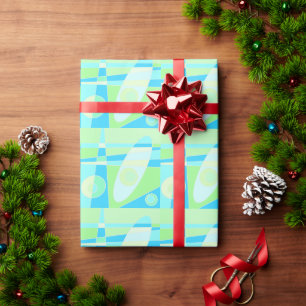 Abstract surfpasta blauw groen cadeaupapier
