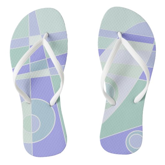 Abstract surfpasta Paars groen Teenslippers (Voetbed)