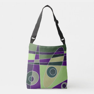 Abstract Surfred Green Paars Crossbody Tas
