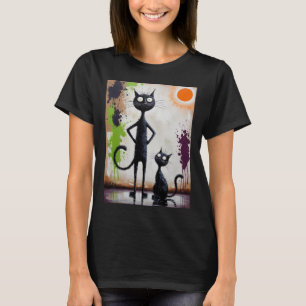 Abstract Surreal Cat Shirt - Artistic Feline T-shi