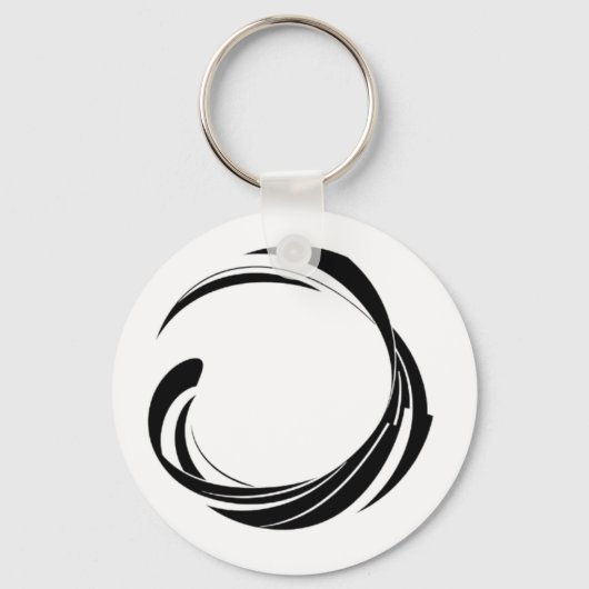 Abstract Swirl Circle Design – curved ring artwork Sleutelhanger (Voorkant)